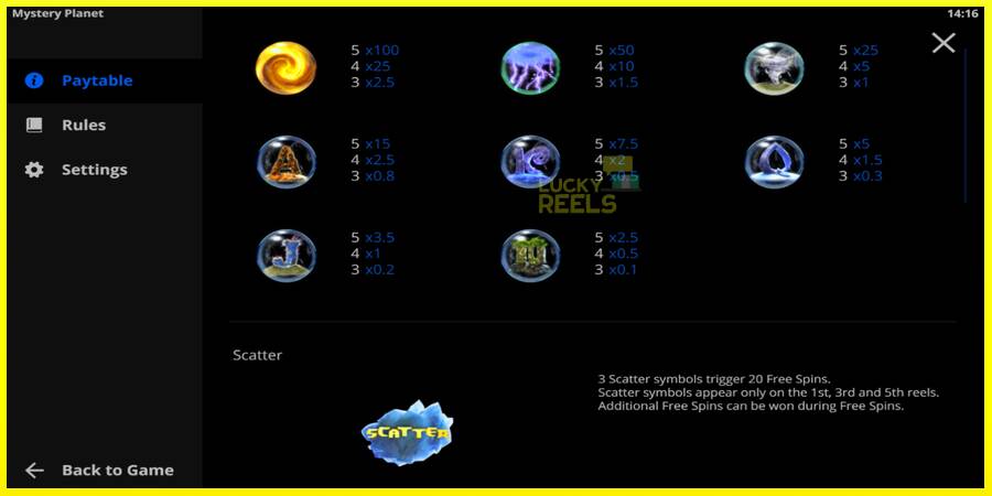 Mystery Planet מכונת משחק לכסף, תְמוּנָה 5