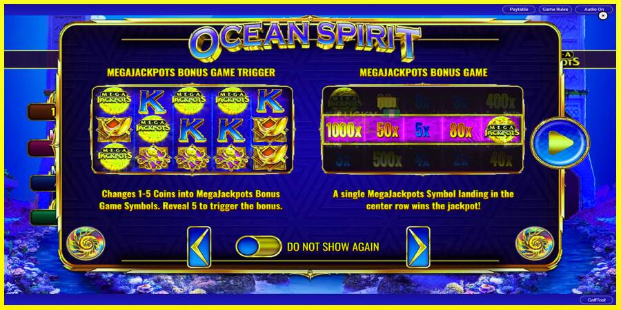 Ocean Spirit MegaJackpots מכונת משחק לכסף, תְמוּנָה 2