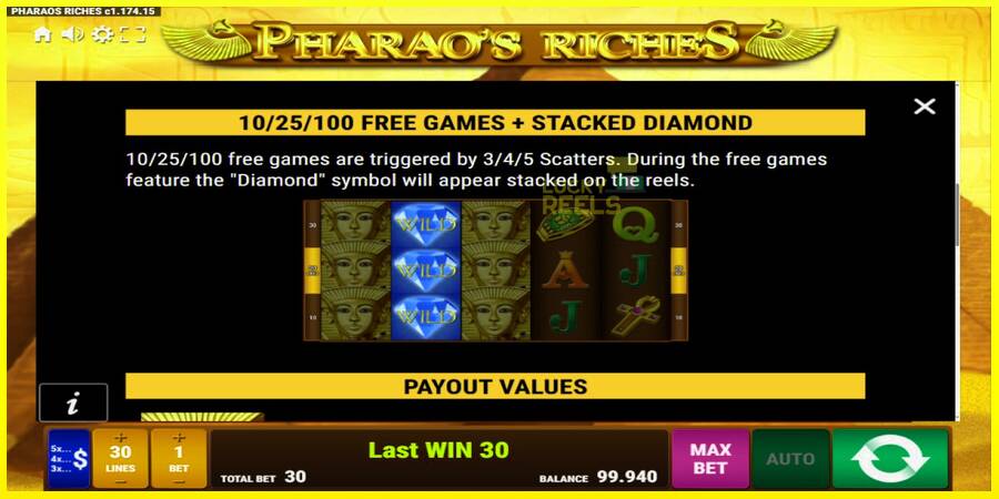 Pharaos Riches מכונת משחק לכסף, תְמוּנָה 6