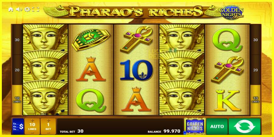 Pharaos Riches Golden Nights מכונת משחק לכסף, תְמוּנָה 2