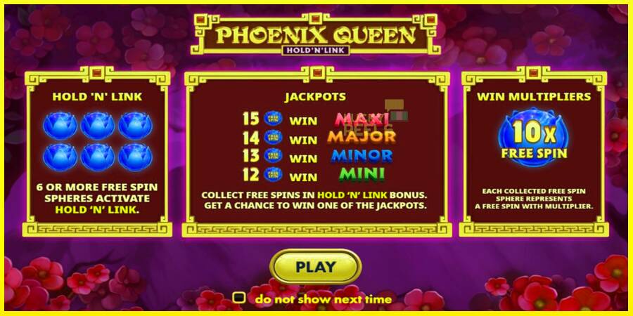 Phoenix Queen Hold N Link מכונת משחק לכסף, תְמוּנָה 1