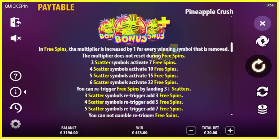 Pineapple Crush מכונת משחק לכסף, תְמוּנָה 6