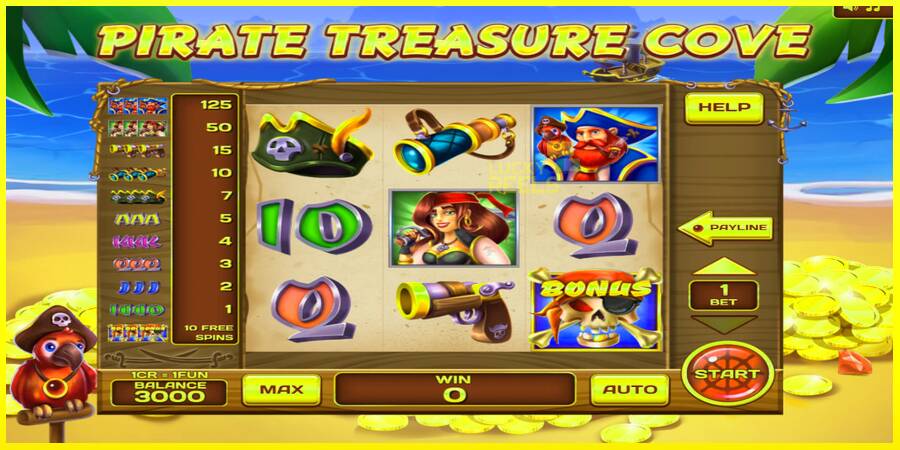 Pirate Treasure Cove 3x3 מכונת משחק לכסף, תְמוּנָה 1