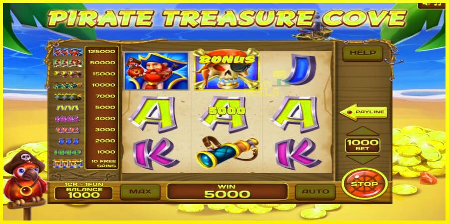 Pirate Treasure Cove 3x3 מכונת משחק לכסף, תְמוּנָה 2