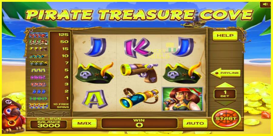 Pirate Treasure Cove Pull Tabs מכונת משחק לכסף, תְמוּנָה 1