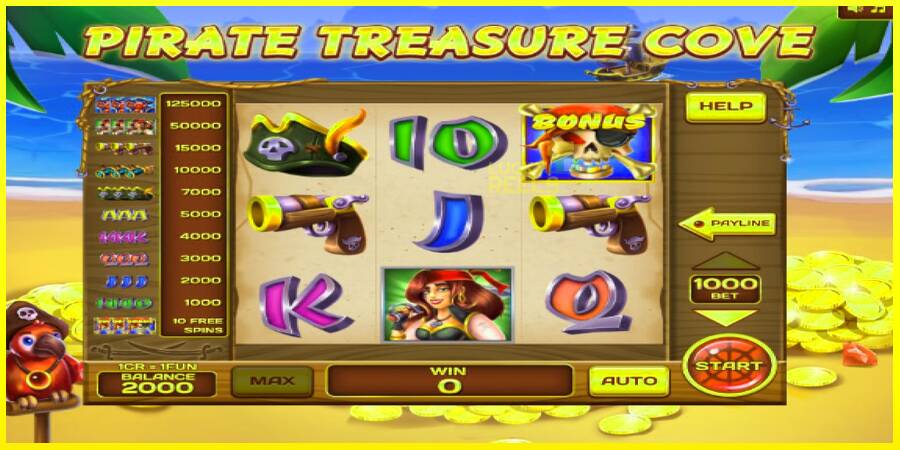 Pirate Treasure Cove Pull Tabs מכונת משחק לכסף, תְמוּנָה 3