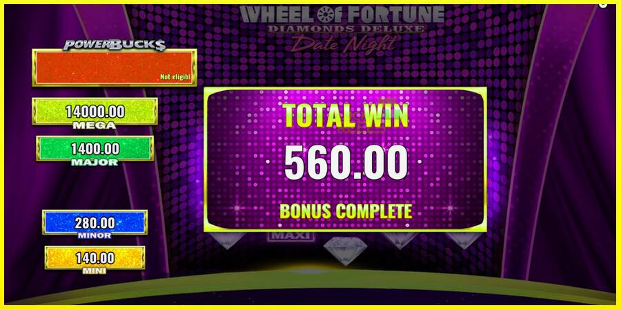 PowerBucks Wheel of Fortune Diamonds Deluxe Date Night מכונת משחק לכסף, תְמוּנָה 5