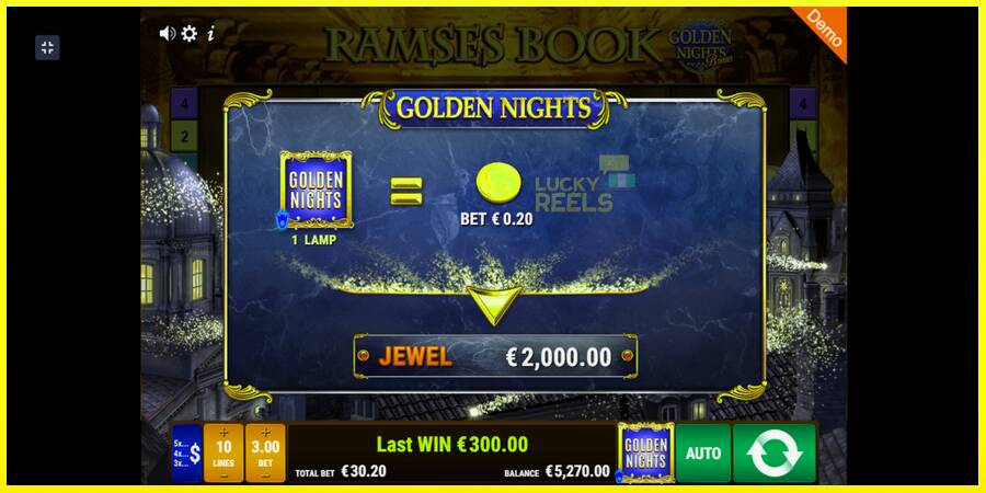 Ramses Book Golden Nights מכונת משחק לכסף, תְמוּנָה 4