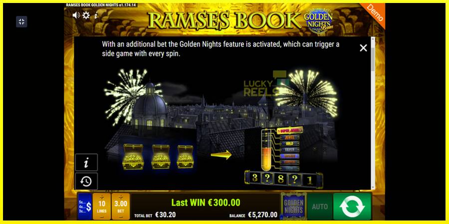 Ramses Book Golden Nights מכונת משחק לכסף, תְמוּנָה 5