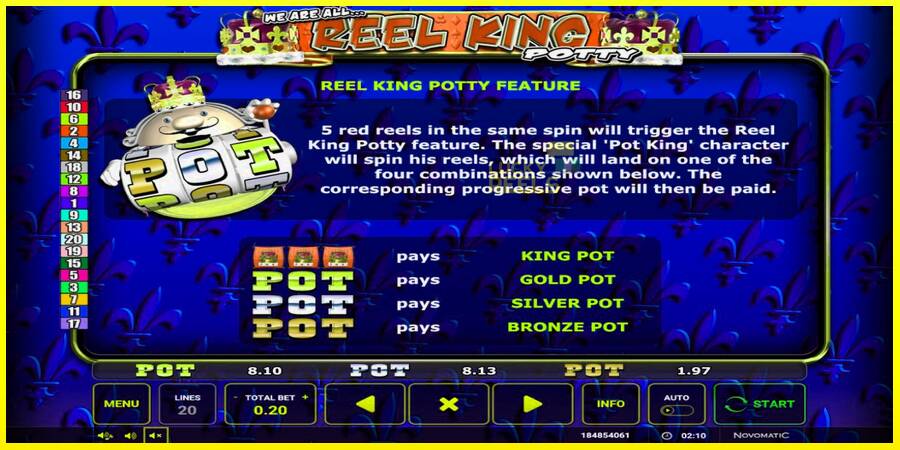 Reel King Potty מכונת משחק לכסף, תְמוּנָה 4