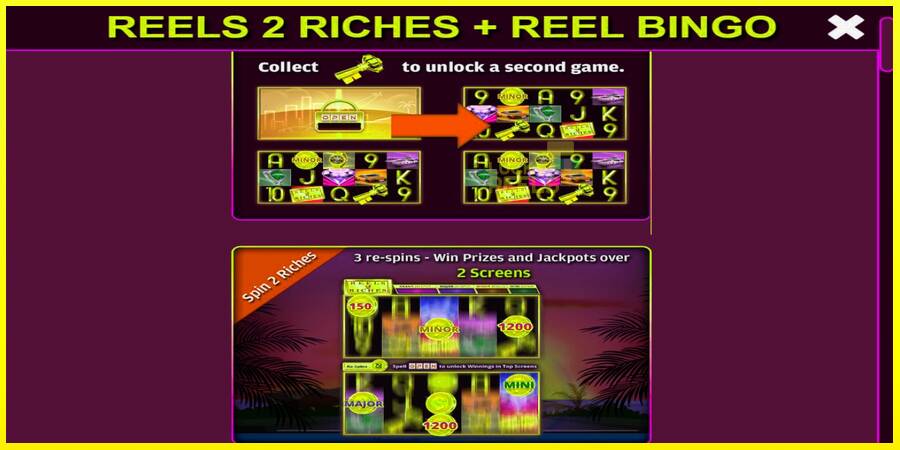 Reels 2 Riches with Reel Bingo מכונת משחק לכסף, תְמוּנָה 4