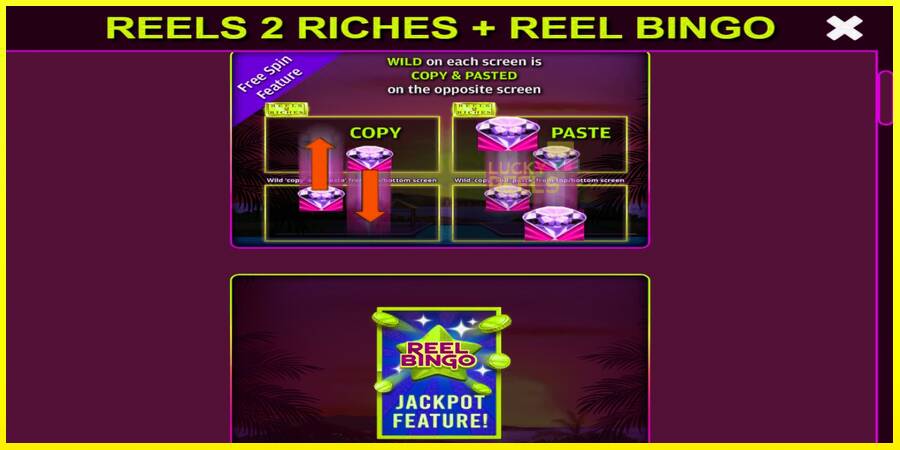 Reels 2 Riches with Reel Bingo מכונת משחק לכסף, תְמוּנָה 5