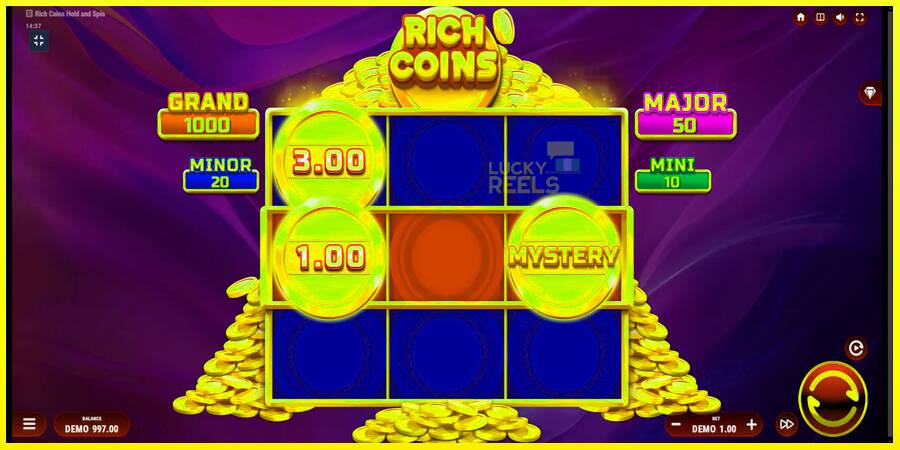 Rich Coins Hold and Spin מכונת משחק לכסף, תְמוּנָה 2