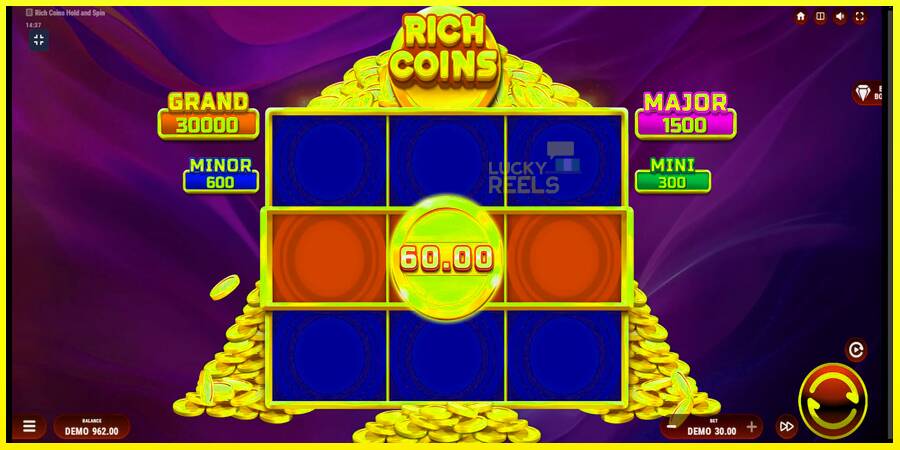 Rich Coins Hold and Spin מכונת משחק לכסף, תְמוּנָה 3