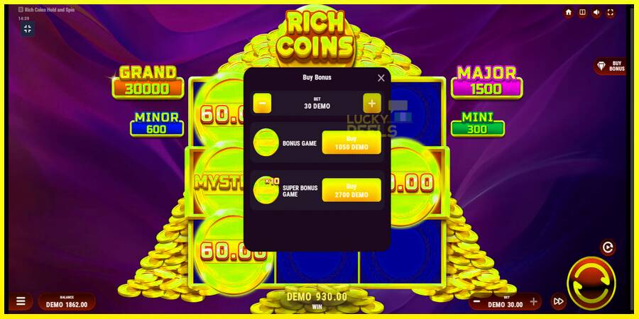 Rich Coins Hold and Spin מכונת משחק לכסף, תְמוּנָה 7