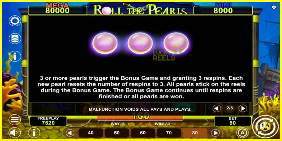 Roll The Pearls Hold & Win מכונת משחק לכסף, תְמוּנָה 6