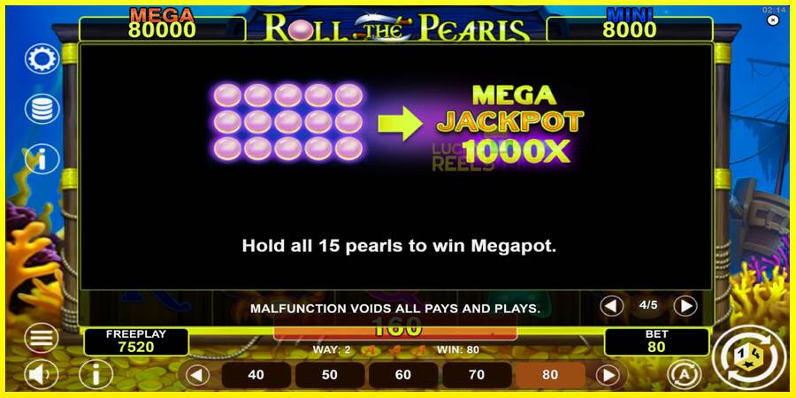 Roll The Pearls Hold & Win מכונת משחק לכסף, תְמוּנָה 7