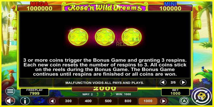 Rose’n Wild Dreams Hold & Win מכונת משחק לכסף, תְמוּנָה 5