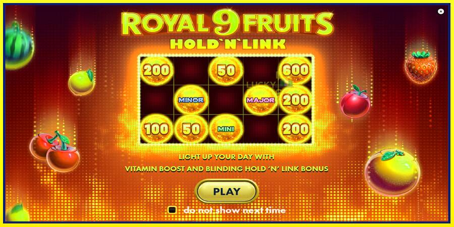 Royal Fruits 9: Hold N Link מכונת משחק לכסף, תְמוּנָה 1