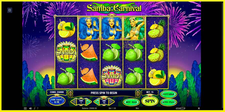 Samba Carnival מכונת משחק לכסף, תְמוּנָה 1