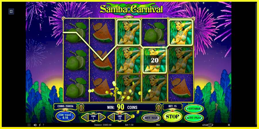 Samba Carnival מכונת משחק לכסף, תְמוּנָה 5