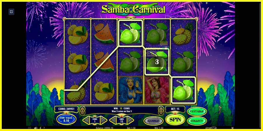 Samba Carnival מכונת משחק לכסף, תְמוּנָה 7