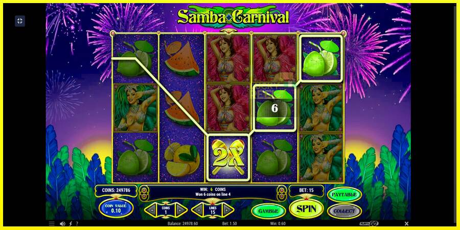 Samba Carnival מכונת משחק לכסף, תְמוּנָה 8