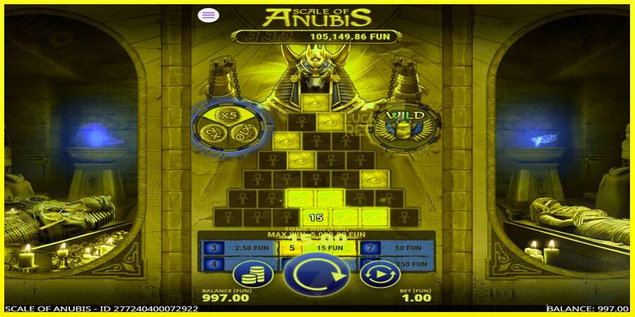 Scale of Anubis מכונת משחק לכסף, תְמוּנָה 3