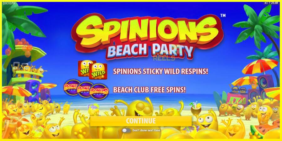 Spinions Beach Party מכונת משחק לכסף, תְמוּנָה 1