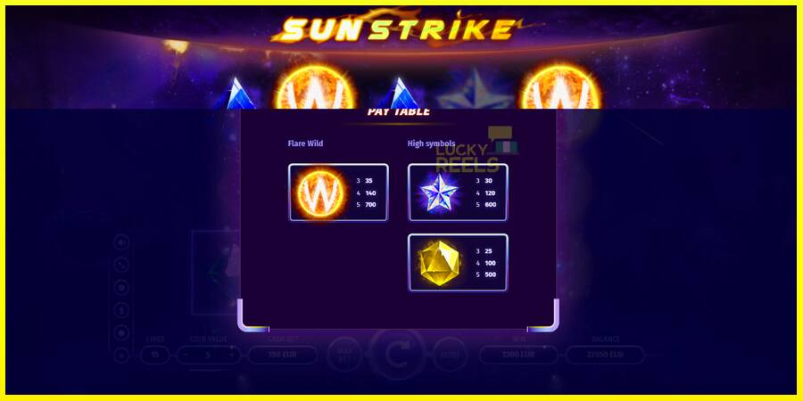 Sun Strike מכונת משחק לכסף, תְמוּנָה 5