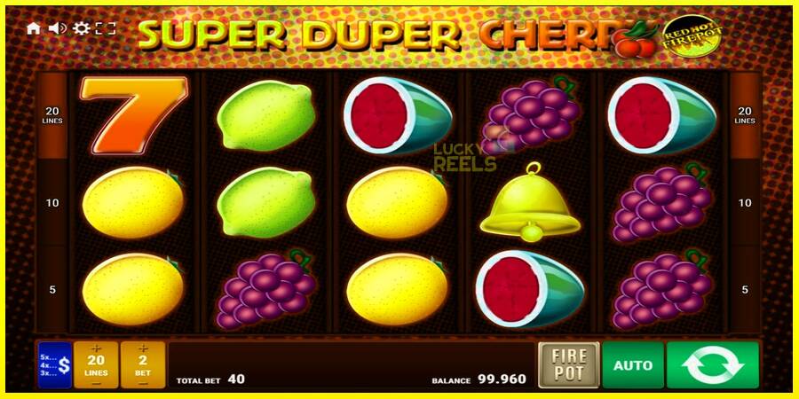 Super Duper Cherry Red Hot Firepot מכונת משחק לכסף, תְמוּנָה 1