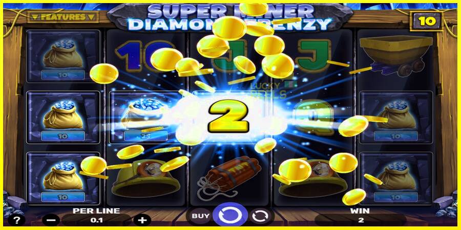 Super Miner - Diamond Frenzy מכונת משחק לכסף, תְמוּנָה 3