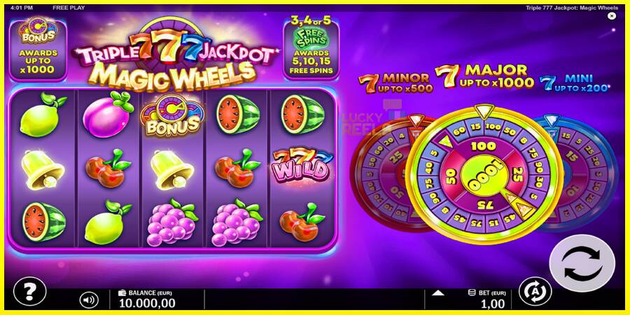 Triple 777 Jackpot Magic Wheels מכונת משחק לכסף, תְמוּנָה 2