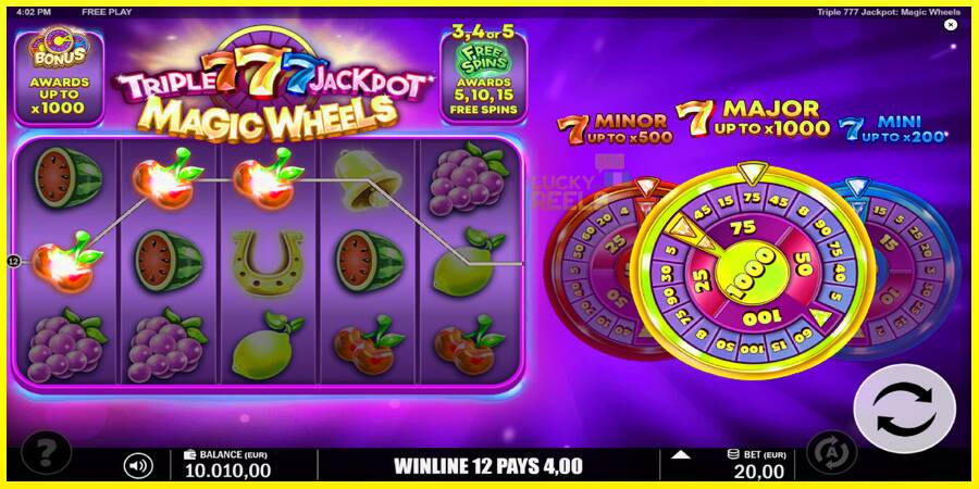 Triple 777 Jackpot Magic Wheels מכונת משחק לכסף, תְמוּנָה 4