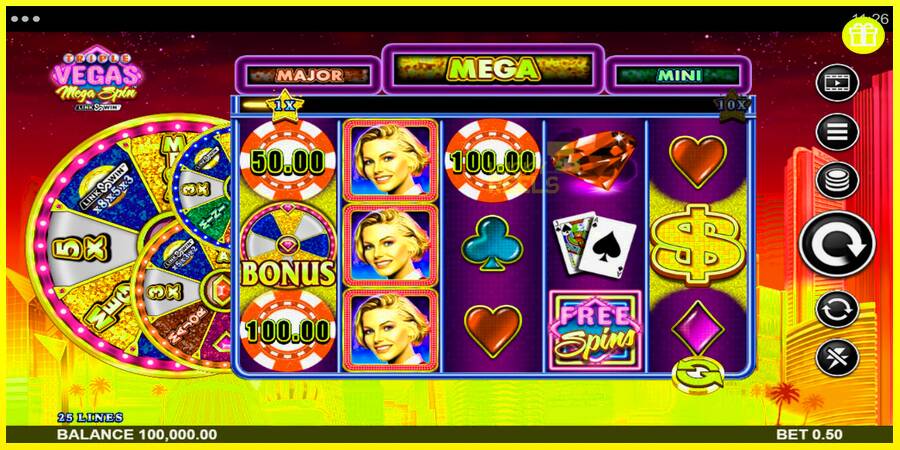 Triple Vegas Mega Spin מכונת משחק לכסף, תְמוּנָה 1