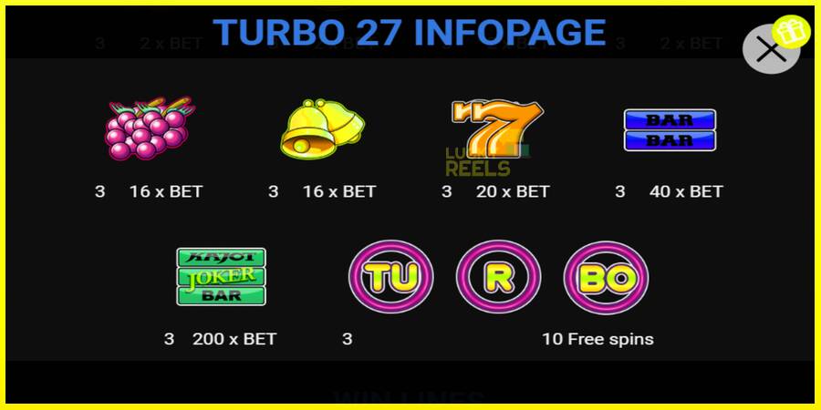 Turbo 27 מכונת משחק לכסף, תְמוּנָה 3