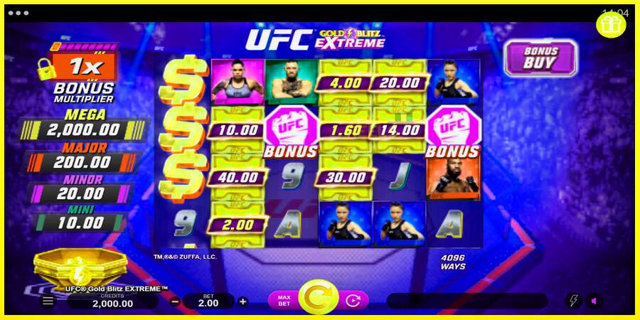 UFC Gold Blitz Extreme מכונת משחק לכסף, תְמוּנָה 1