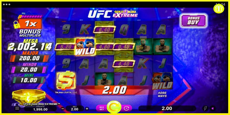 UFC Gold Blitz Extreme מכונת משחק לכסף, תְמוּנָה 2