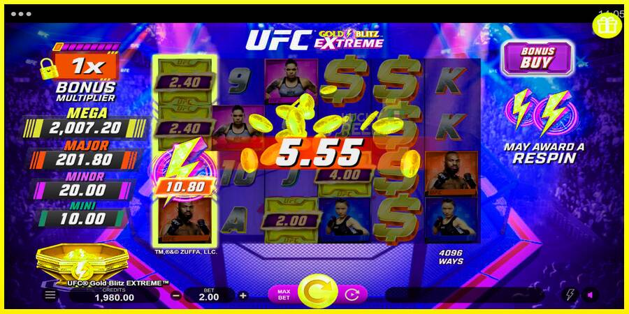 UFC Gold Blitz Extreme מכונת משחק לכסף, תְמוּנָה 4