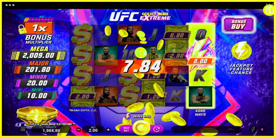 UFC Gold Blitz Extreme מכונת משחק לכסף, תְמוּנָה 5