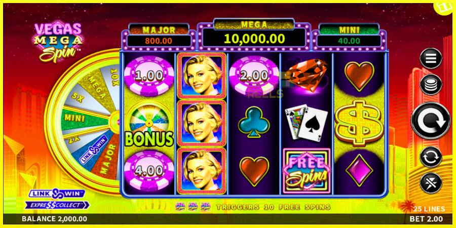 Vegas Mega Spin מכונת משחק לכסף, תְמוּנָה 1