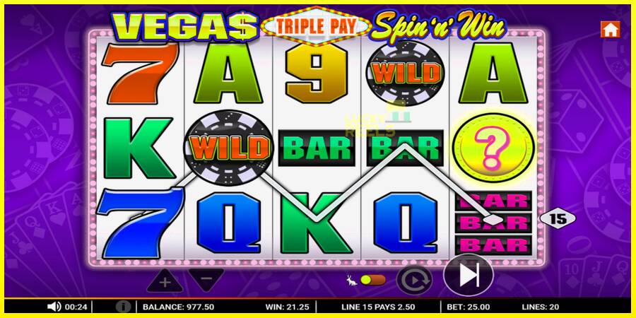 Vegas Triple Pay Spin n Win מכונת משחק לכסף, תְמוּנָה 2