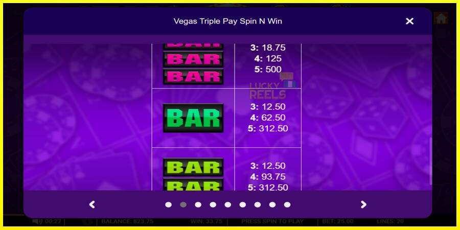 Vegas Triple Pay Spin n Win מכונת משחק לכסף, תְמוּנָה 4