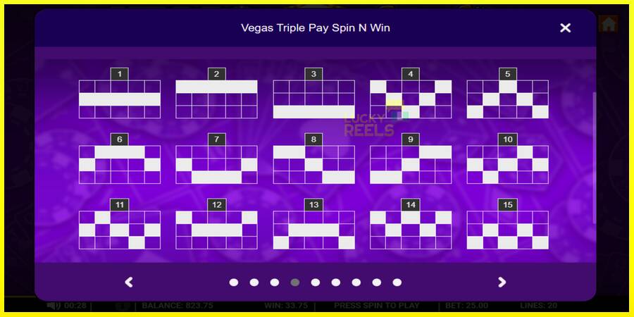 Vegas Triple Pay Spin n Win מכונת משחק לכסף, תְמוּנָה 5