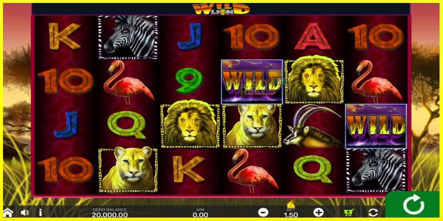 Wild Lion with Reel Bingo מכונת משחק לכסף, תְמוּנָה 1