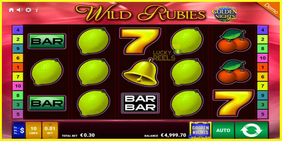 Wild Rubies Golden Nights מכונת משחק לכסף, תְמוּנָה 2