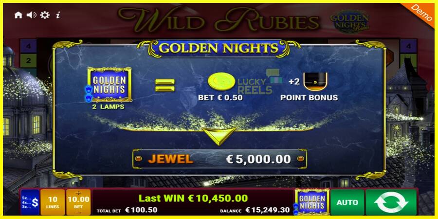 Wild Rubies Golden Nights מכונת משחק לכסף, תְמוּנָה 4