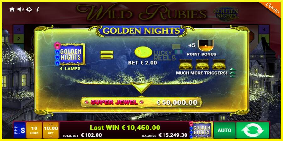 Wild Rubies Golden Nights מכונת משחק לכסף, תְמוּנָה 5