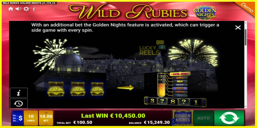 Wild Rubies Golden Nights מכונת משחק לכסף, תְמוּנָה 6