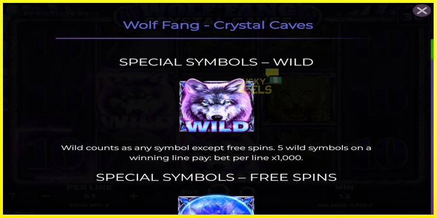 Wolf Fang - Crystal Caves מכונת משחק לכסף, תְמוּנָה 4